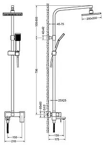 Душевая система со смесителем для ванны Timo Selene золото матовое SX-2013/17 Душевая система со смесителем для ванны Timo Selene золото матовое SX-2013/17, 2