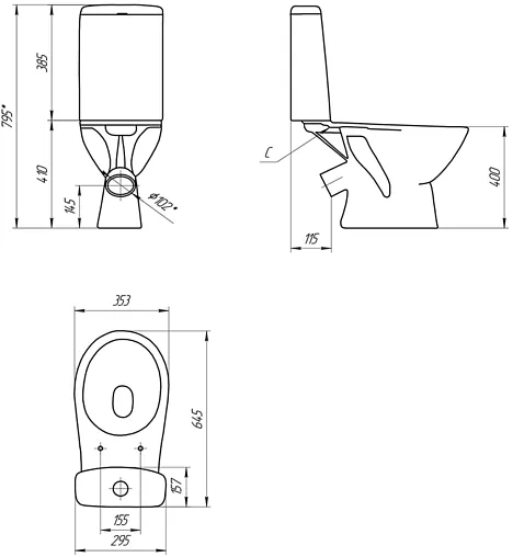 Унитаз-компакт Cersanit Flavis 031 3/6 DPL EO slim белый 64288 Унитаз-компакт Cersanit Flavis 031 3/6 DPL EO slim белый 64288