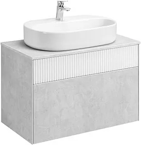 Тумба-умывальник подвесная Aquaton Марбл 80 слэйт/белый матовый 1A2762K3MH4C0 Тумба-умывальник подвесная Aquaton Марбл 80 слэйт/белый матовый 1A2762K3MH4C0, 1