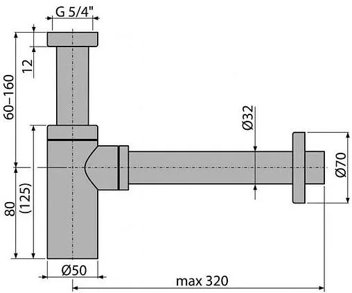 Сифон бутылочный для раковины Kerama Marazzi чёрный матовый A400BLACK Сифон бутылочный для раковины Kerama Marazzi чёрный матовый A400BLACK