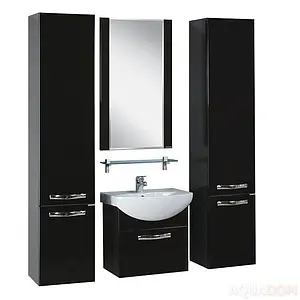 Тумба-умывальник подвесная Aquaton Ария 50 чёрный 1A1403K0AA950, 3