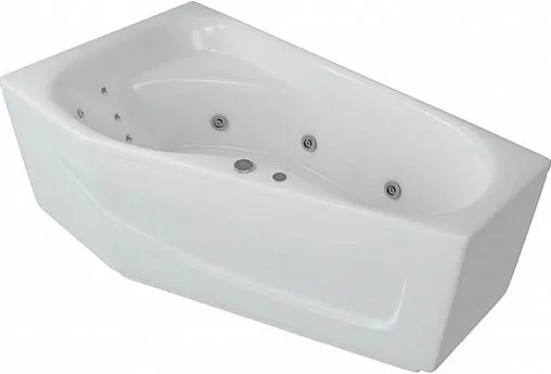 Ванна акриловая с гидромассажем Aquatek Медея 170х95 L с фронтальной панелью, с каркасом (разборный), с гидромассажем (пневмоуправление) + спинной массаж 6 форсунок MED180-0000018