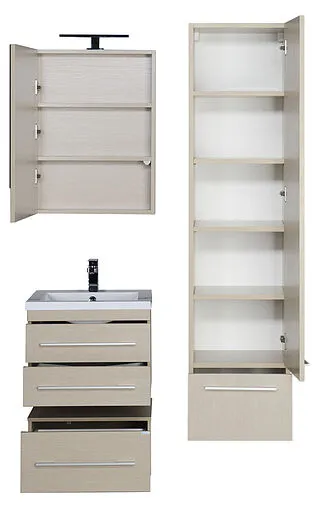 Шкаф-зеркало Aquanet Нота 58 L светлый дуб 00158856