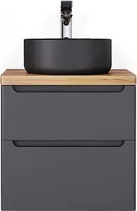 Тумба-умывальник подвесная Jorno Wood 60 серый wood.01.60/P/GR+ Тумба-умывальник подвесная Jorno Wood 60 серый wood.01.60/P/GR+, 1