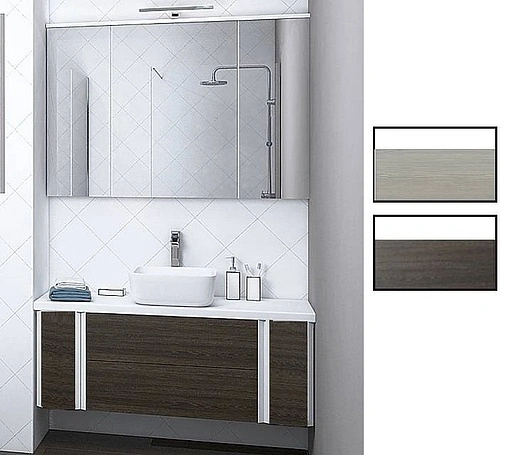 Тумба-умывальник подвесная Aquaton Брук 100 (20+60+20) дуб феррара/белый