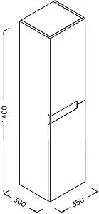 Шкаф-пенал подвесной Isvea Onda Plus 35 белый/антрацит 21OP3087040I, 2