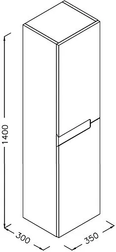 Шкаф-пенал подвесной Isvea Onda Plus 35 белый/антрацит 21OP3087040I Шкаф-пенал подвесной Isvea Onda Plus 35 белый/антрацит 21OP3087040I