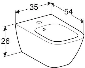 Биде подвесное Geberit Smyle Square белый 500.209.01.1, 2