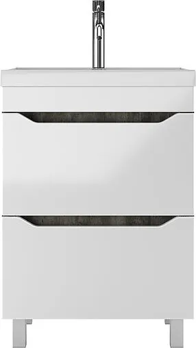 Тумба под умывальник напольный Айсберг Ева 60 белый/бетон DA5915T