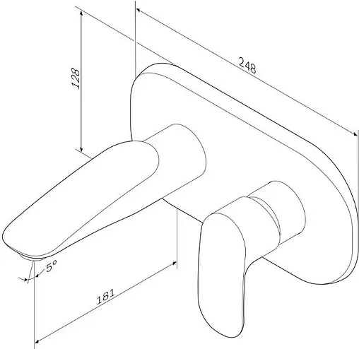 Смеситель для раковины из стены Am.Pm Sensation хром F3072200