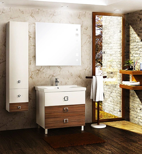 Тумба под умывальник напольная Aquaton Стамбул 85 M белый/эбони тёмный 1A145901ST560 Тумба под умывальник напольная Aquaton Стамбул 85 M белый/эбони тёмный 1A145901ST560