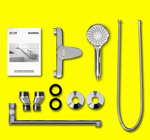Смеситель для ванны с длинным изливом Dorff Norma хром D1095000 Смеситель для ванны с длинным изливом Dorff Norma хром D1095000