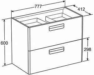 Тумба-умывальник подвесная Roca The Gap Original 80 терракота ZRU9307839+327470000 Тумба-умывальник подвесная Roca The Gap Original 80 терракота ZRU9307839+327470000, 2