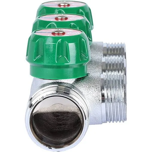 Коллектор регулирующий проходной 3 отвода 1&quot;в/н x ¾&quot;ек Stout SMB-6850-013403