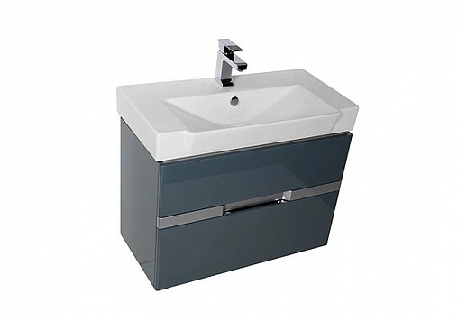 Тумба-умывальник Aquanet Виго 80 сине-серый 00183364+00170591