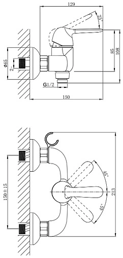 Смеситель для душа D&amp;K Rhein Ambrosius хром DA1343101