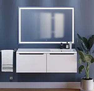 Зеркало с подсветкой Uperwood Tanos 120x80 с подогревом белый/серебро 291020272 Зеркало с подсветкой Uperwood Tanos 120x80 с подогревом белый/серебро 291020272, 3