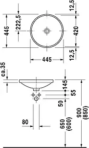 Раковина Duravit Architec 45 белый 0319420000 Раковина Duravit Architec 45 белый 0319420000, 2