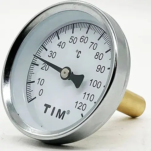 Термометр биметаллический TIM 63мм 120°С гильза 50мм ½&quot; Y-63A-50-120