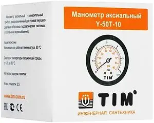 Манометр аксиальный TIM 50мм 10 бар ¼&quot; Y-50T-10, 4