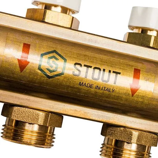 Группа коллекторная без расходомеров 12 отводов 1&quot;в/в x ¾&quot;ек Stout SMB 0468 000012