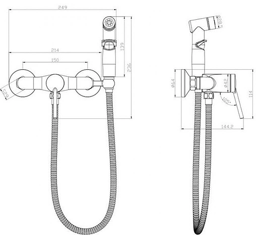 Гигиенический душ со смесителем Lemark Minima хром LM3818C