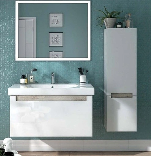 Тумба-умывальник подвесная Kerama Marazzi Buongiorno Plus 60 белый/дуб кантри BGP.60.1+1\WHT+BG.wb.60