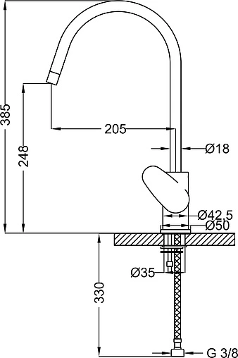 Смеситель для кухни Cezares Peonia хром PEONIA-LLM2-01