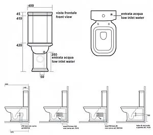 Чаша унитаза Kerasan Waldorf белый 411701, 2