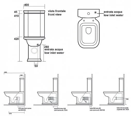 Чаша унитаза Kerasan Waldorf белый 411701