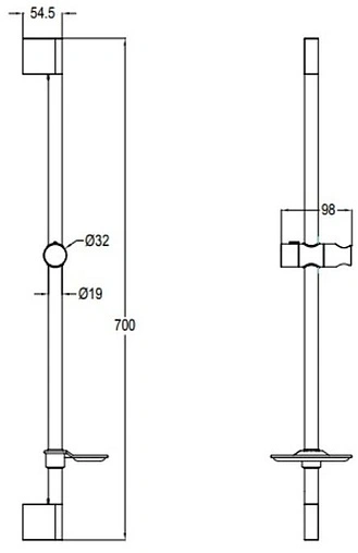 Душевая штанга Bravat хром D141C