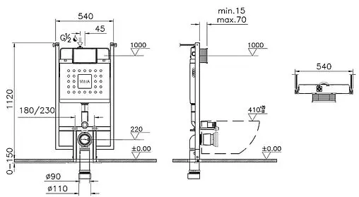 Инсталляция для подвесного унитаза VitrA V-Fix Core 738-5800-01