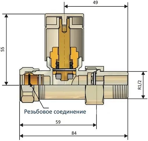 Комплект вентилей регулирующих прямых ½" в/н Schlosser Elegant хром 604200112