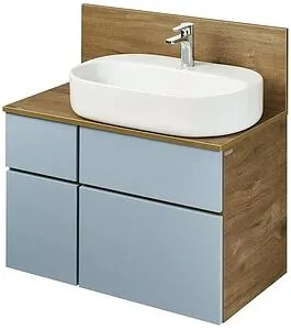 Тумба-умывальник подвесная Aquaton Мишель 80 фьорд/дуб рустикальный 1A2568K1MIDR0, 1