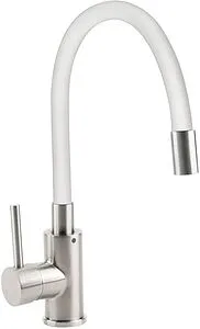 Смеситель для кухни с гибким изливом Osgard Gron Flex никель/белый 84383, 1