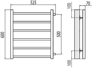 Полотенцесушитель водяной лесенка Terminus Вега П6 500х600 бп500 полированная сталь 4670078530004 Полотенцесушитель водяной лесенка Terminus Вега П6 500х600 бп500 полированная сталь 4670078530004, 2