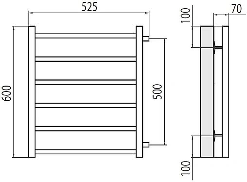Полотенцесушитель водяной лесенка Terminus Вега П6 500х600 бп500 полированная сталь 4670078530004 Полотенцесушитель водяной лесенка Terminus Вега П6 500х600 бп500 полированная сталь 4670078530004