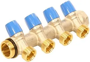 Коллектор регулирующий проходной 4 отвода синий 1"в/н x ¾"ек General Fittings 6300E7N1005B4A Коллектор регулирующий проходной 4 отвода синий 1"в/н x ¾"ек General Fittings 6300E7N1005B4A, 1