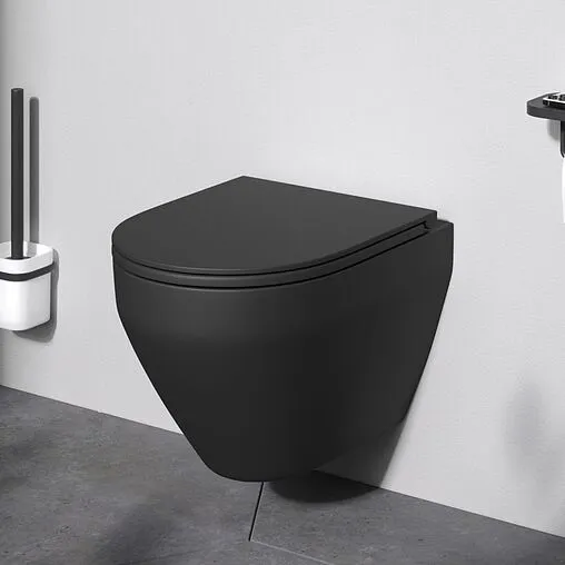 Унитаз подвесной безободковый Am.Pm Spirit 2.0 FlashClean черный матовый C701700MBSC