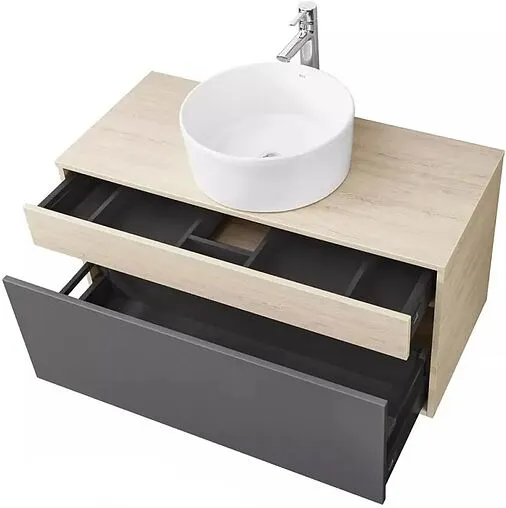 Тумба-умывальник подвесная Aquaton Лофт Урбан 100 графит/орегон 1A2477K3LQX60