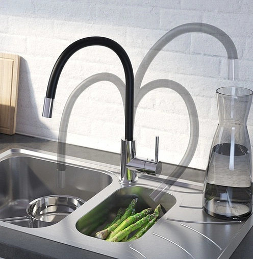 Смеситель для кухни IDDIS Kitchen 360 хром/чёрный K36SBJBi05