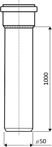 Труба канализационная внутренняя D=50мм L=1000мм Ostendorf HTEM 112040