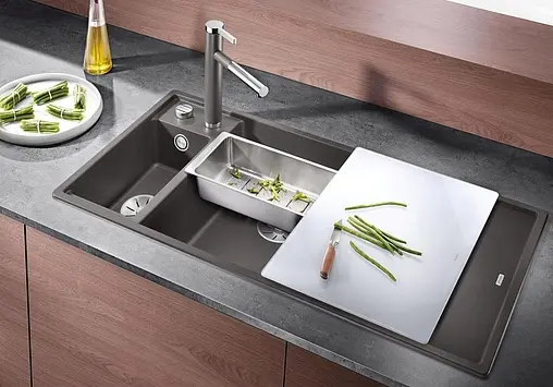 Мойка кухонная Blanco Axia III 6 S 100 L (доска стекло) кофе 524662