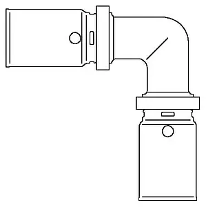 Уголок пресс соединительный 16мм Oventrop Cofit P 1512843 Уголок пресс соединительный 16мм Oventrop Cofit P 1512843, 2