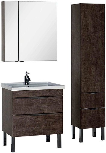 Шкаф-зеркало Aquanet Эвора 80 R дуб антик 00182741 Шкаф-зеркало Aquanet Эвора 80 R дуб антик 00182741