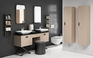 Стеллаж приставной Isvea Bei 25 чёрный/коричневый 21BE2064000I Стеллаж приставной Isvea Bei 25 чёрный/коричневый 21BE2064000I, 4