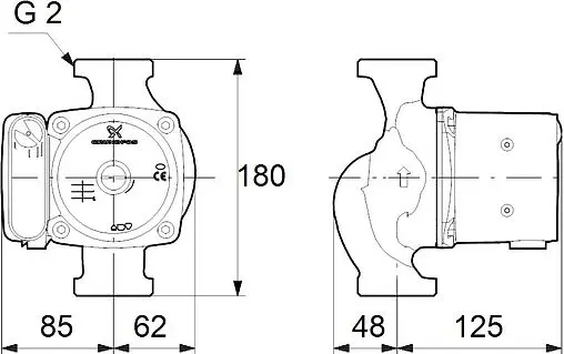 Насос циркуляционный Grundfos UPS 32-55 180 95906409