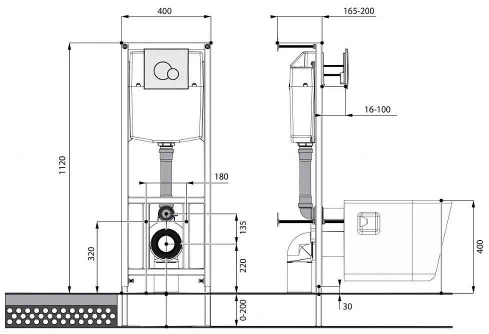 Комплект 5 в 1 Santek Нео Rimless 1WH501572 с кнопкой хром глянцевый, 2