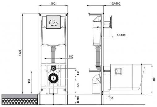 Комплект 5 в 1 Santek Нео Rimless 1WH501572 с кнопкой хром глянцевый