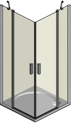 Душевое ограждение 1000x1000мм прозрачное стекло Roltechnik Tower Line TDO1+TDO1/1000*1000 724-1000000-00-02+724-1000000-00-02